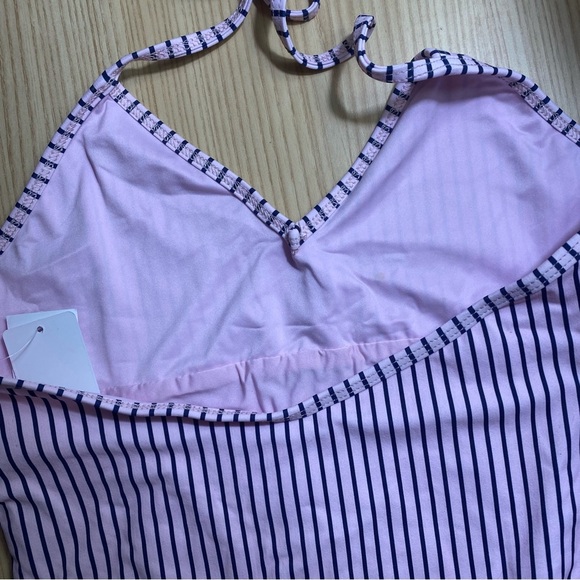 NWT Splendid Pink Blue Striped One Piece - Picture 5 of 13